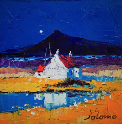 Moon over Eaval North Uist 9x9